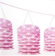 Guirnalda de Lámparas de papel cilindricas lunares rosa